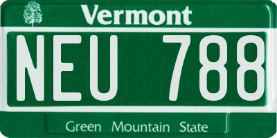 VT license plate NEU788