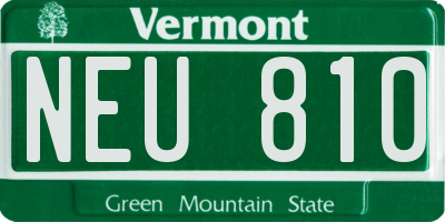 VT license plate NEU810