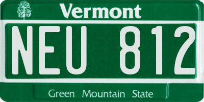 VT license plate NEU812