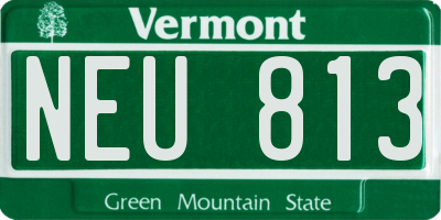 VT license plate NEU813
