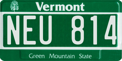 VT license plate NEU814