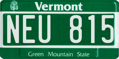 VT license plate NEU815