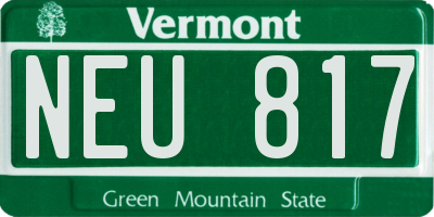VT license plate NEU817