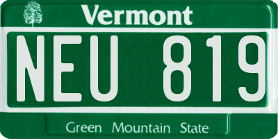 VT license plate NEU819