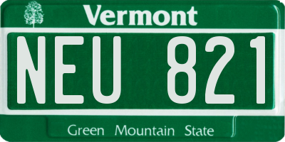 VT license plate NEU821