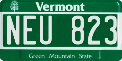 VT license plate NEU823