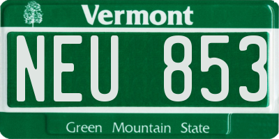 VT license plate NEU853