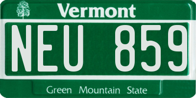 VT license plate NEU859