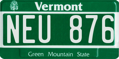 VT license plate NEU876