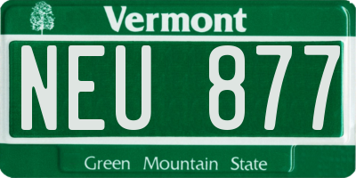 VT license plate NEU877
