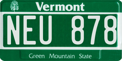 VT license plate NEU878