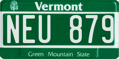 VT license plate NEU879