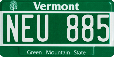 VT license plate NEU885