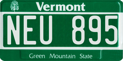 VT license plate NEU895