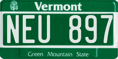 VT license plate NEU897