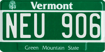 VT license plate NEU906