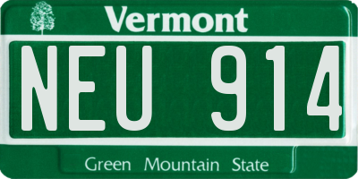 VT license plate NEU914