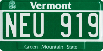 VT license plate NEU919