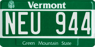VT license plate NEU944