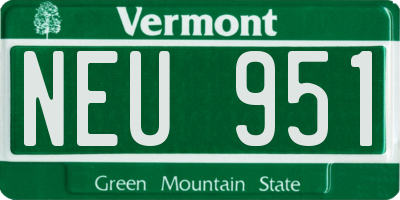 VT license plate NEU951