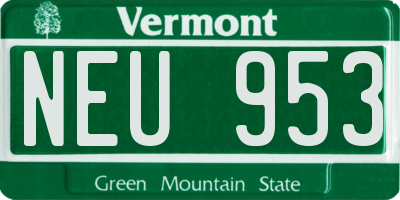 VT license plate NEU953