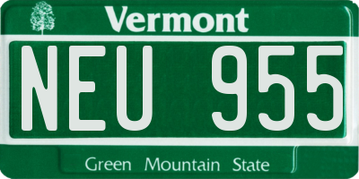 VT license plate NEU955