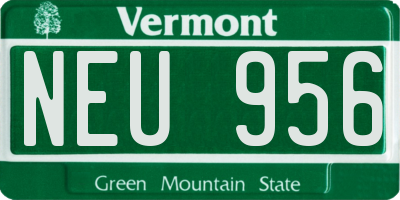 VT license plate NEU956