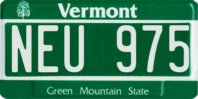 VT license plate NEU975