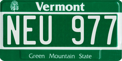 VT license plate NEU977