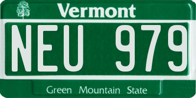 VT license plate NEU979