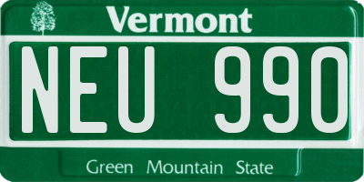 VT license plate NEU990