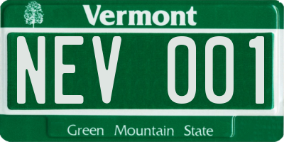 VT license plate NEV001