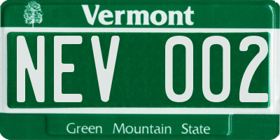VT license plate NEV002