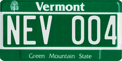 VT license plate NEV004