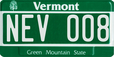 VT license plate NEV008
