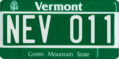 VT license plate NEV011