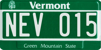 VT license plate NEV015