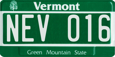 VT license plate NEV016