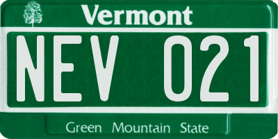 VT license plate NEV021