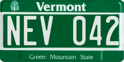 VT license plate NEV042