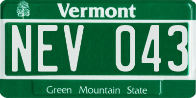 VT license plate NEV043