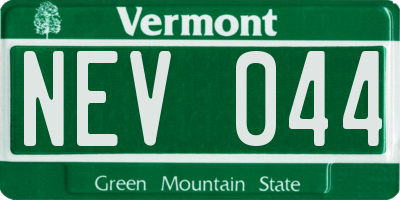 VT license plate NEV044