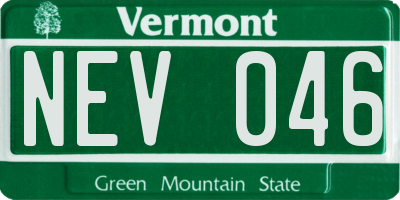 VT license plate NEV046
