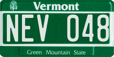 VT license plate NEV048