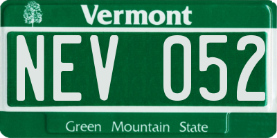 VT license plate NEV052
