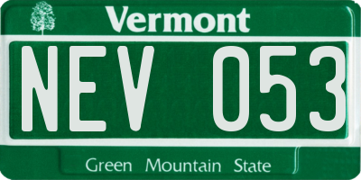 VT license plate NEV053