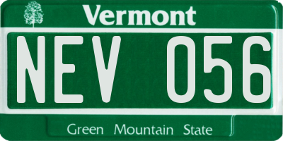 VT license plate NEV056