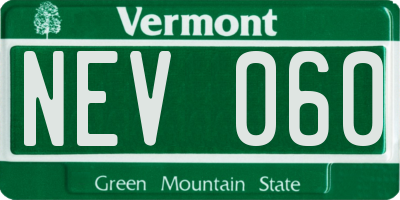 VT license plate NEV060