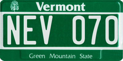 VT license plate NEV070