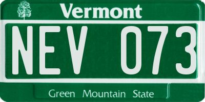 VT license plate NEV073